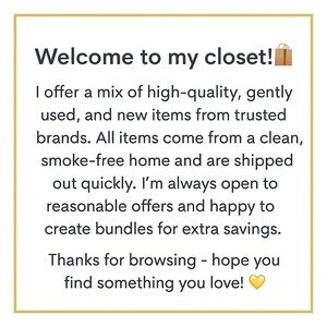 Welcome Message for Online Closet
